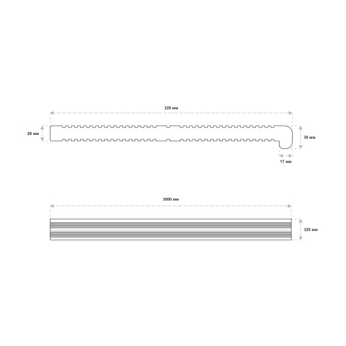 Ступень 320-30-4000 полнотелая брашированная Венге (4м) Groentec ДПК фото 4